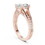 Oval Cut Cathedral Diamond Engagement Ring with Pavé Accents – 1.96 CTW
