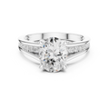 Oval Cut Cathedral Diamond Engagement Ring with Pavé Accents – 1.96 CTW