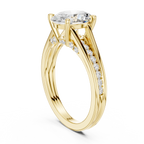 Oval Cut Cathedral Diamond Engagement Ring with Pavé Accents – 1.96 CTW