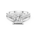 2.15 CT Princess Cut Diamond Hidden Halo Pavé Engagement Ring