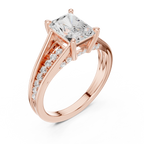 1.98 CT Radiant Cut Diamond Hidden Halo Pavé Engagement Ring