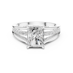 1.98 CT Radiant Cut Diamond Hidden Halo Pavé Engagement Ring