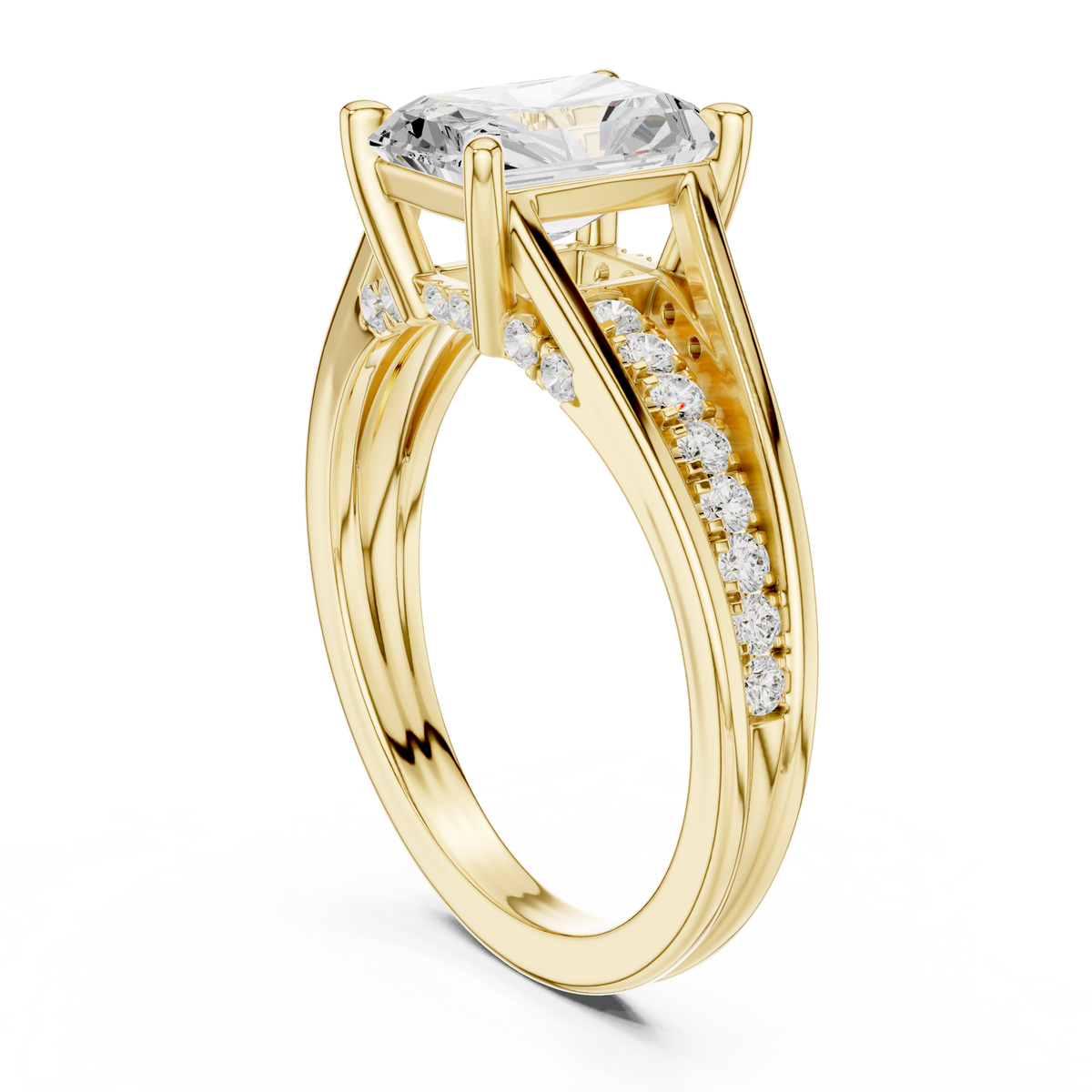 1.98 ct Radiant Cut Diamond Hidden Halo Pavé Engagement Ring – view 10 of 12, lab grown diamond ring | Jewelix Atelier