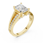 1.98 CT Radiant Cut Diamond Hidden Halo Pavé Engagement Ring