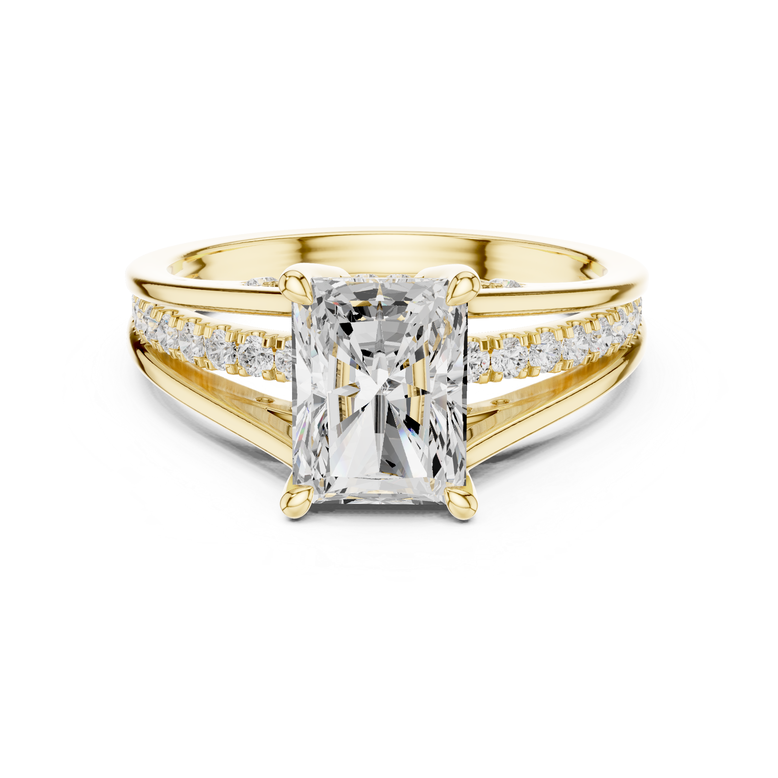 1.98 CT Radiant Cut Diamond Hidden Halo Pavé Engagement Ring