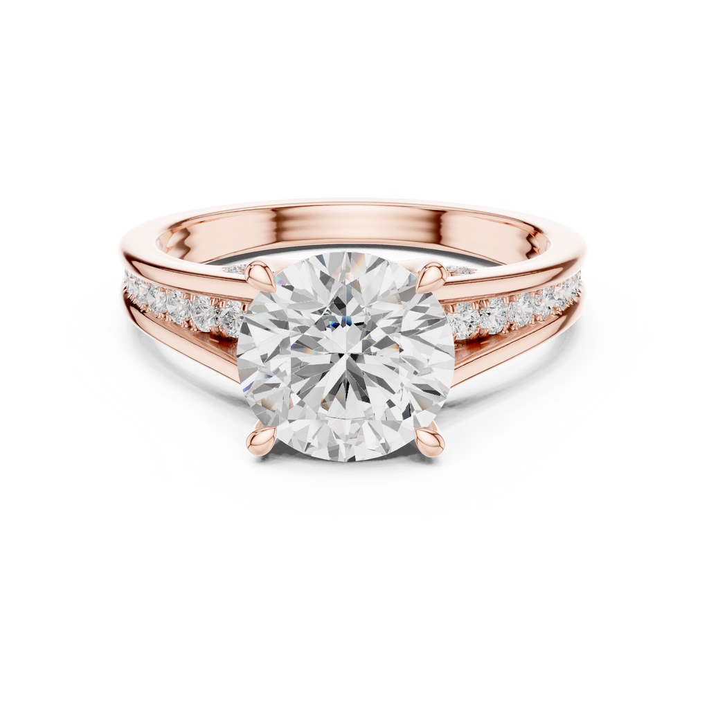 2.00 CT Round Brilliant Diamond Hidden Halo Pavé Engagement Ring