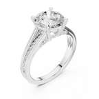 2.00 CT Round Brilliant Diamond Hidden Halo Pavé Engagement Ring