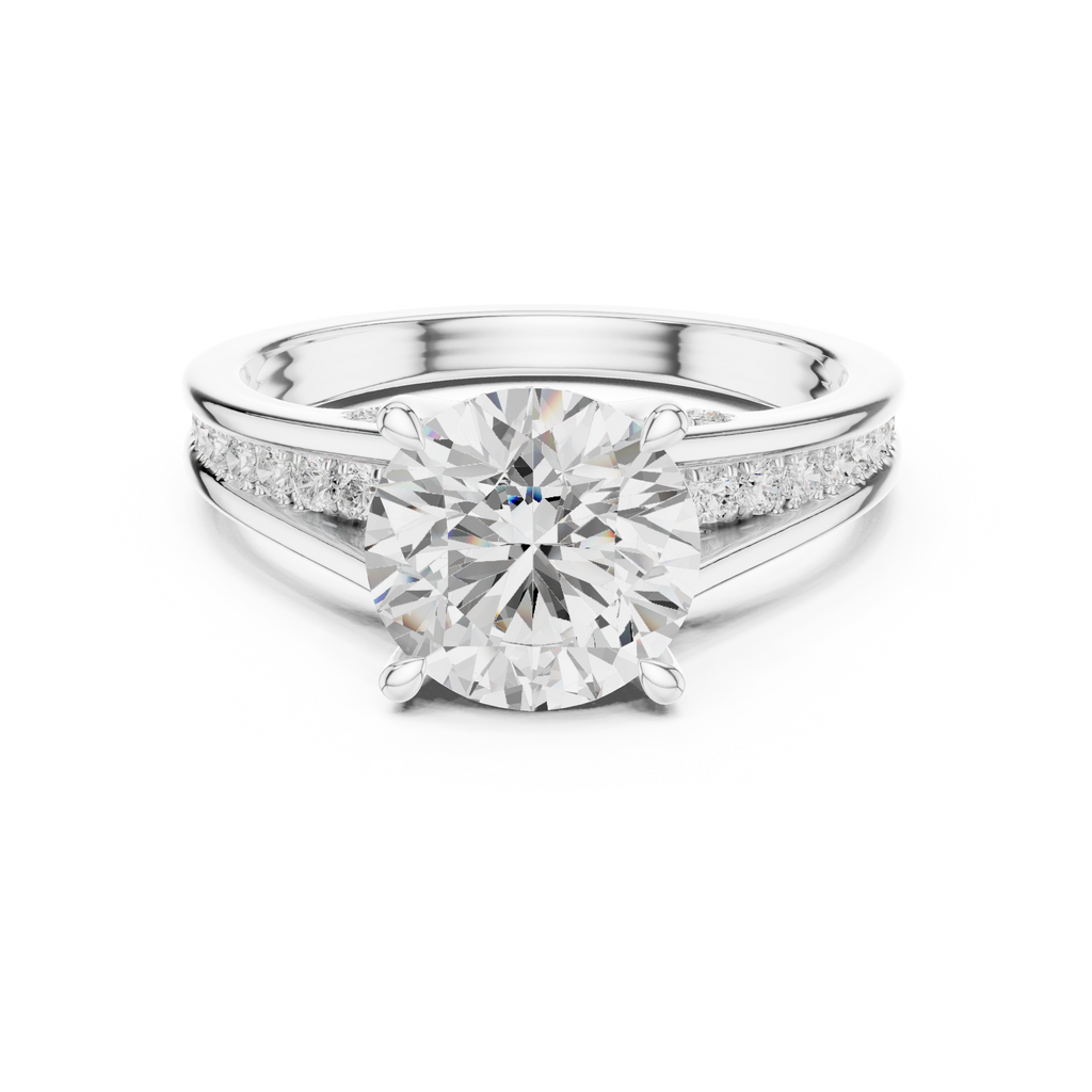 2.00 CT Round Brilliant Diamond Hidden Halo Pavé Engagement Ring