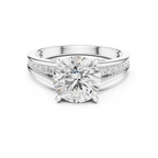 2.00 CT Round Brilliant Diamond Hidden Halo Pavé Engagement Ring