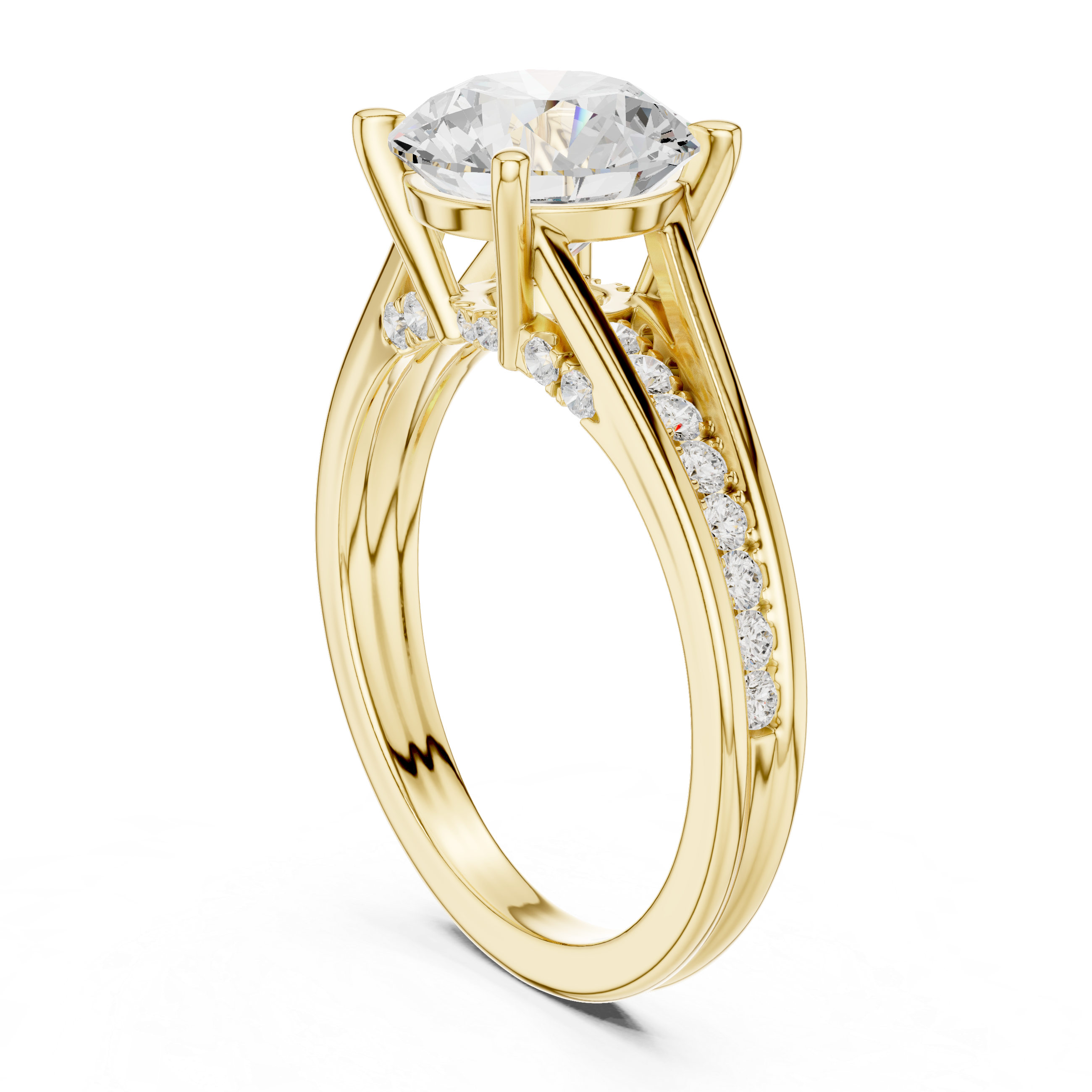 2.00 CT Round Brilliant Diamond Hidden Halo Pavé Engagement Ring
