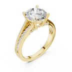 2.00 CT Round Brilliant Diamond Hidden Halo Pavé Engagement Ring