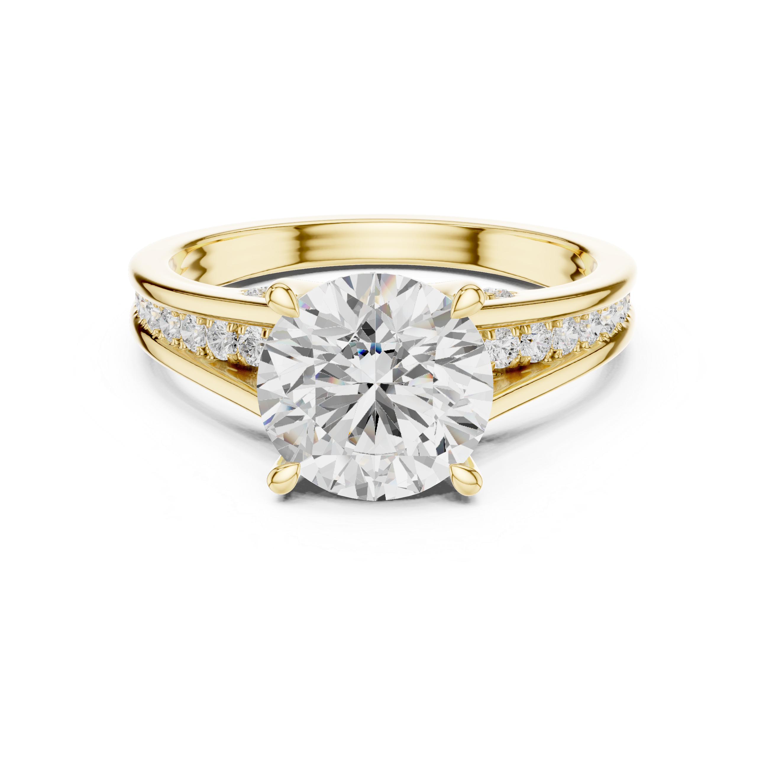 2.00 CT Round Brilliant Diamond Hidden Halo Pavé Engagement Ring