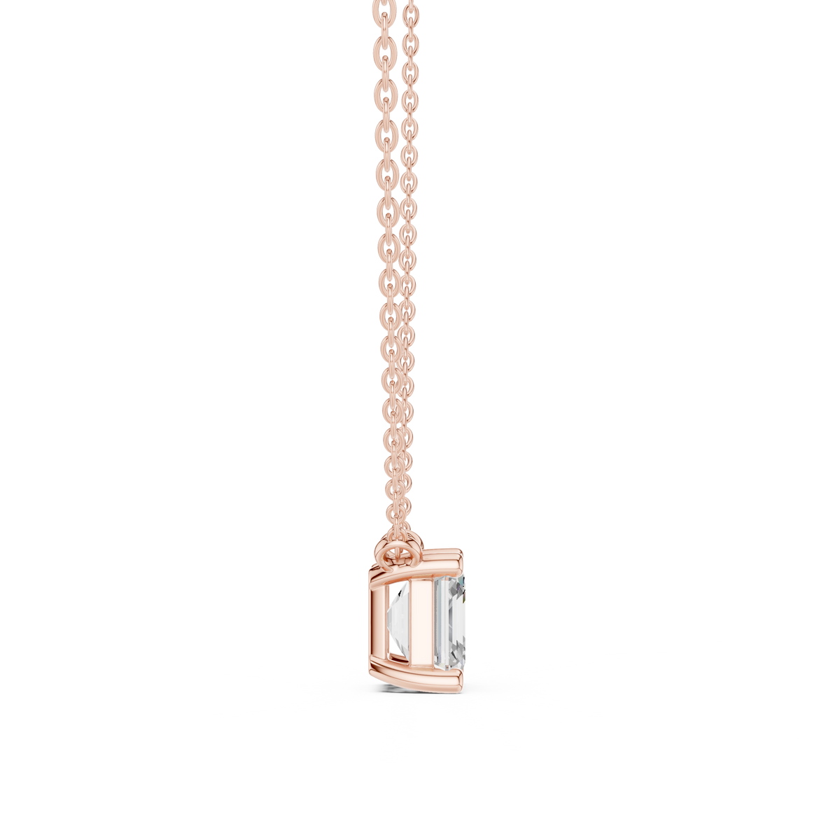 Asscher Cut Solitaire Diamond Pendant – view 4 of 12, lab grown diamond pendant | Jewelix Atelier