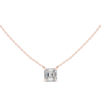 2.50 CT Asscher Cut Solitaire Diamond Pendant Necklace