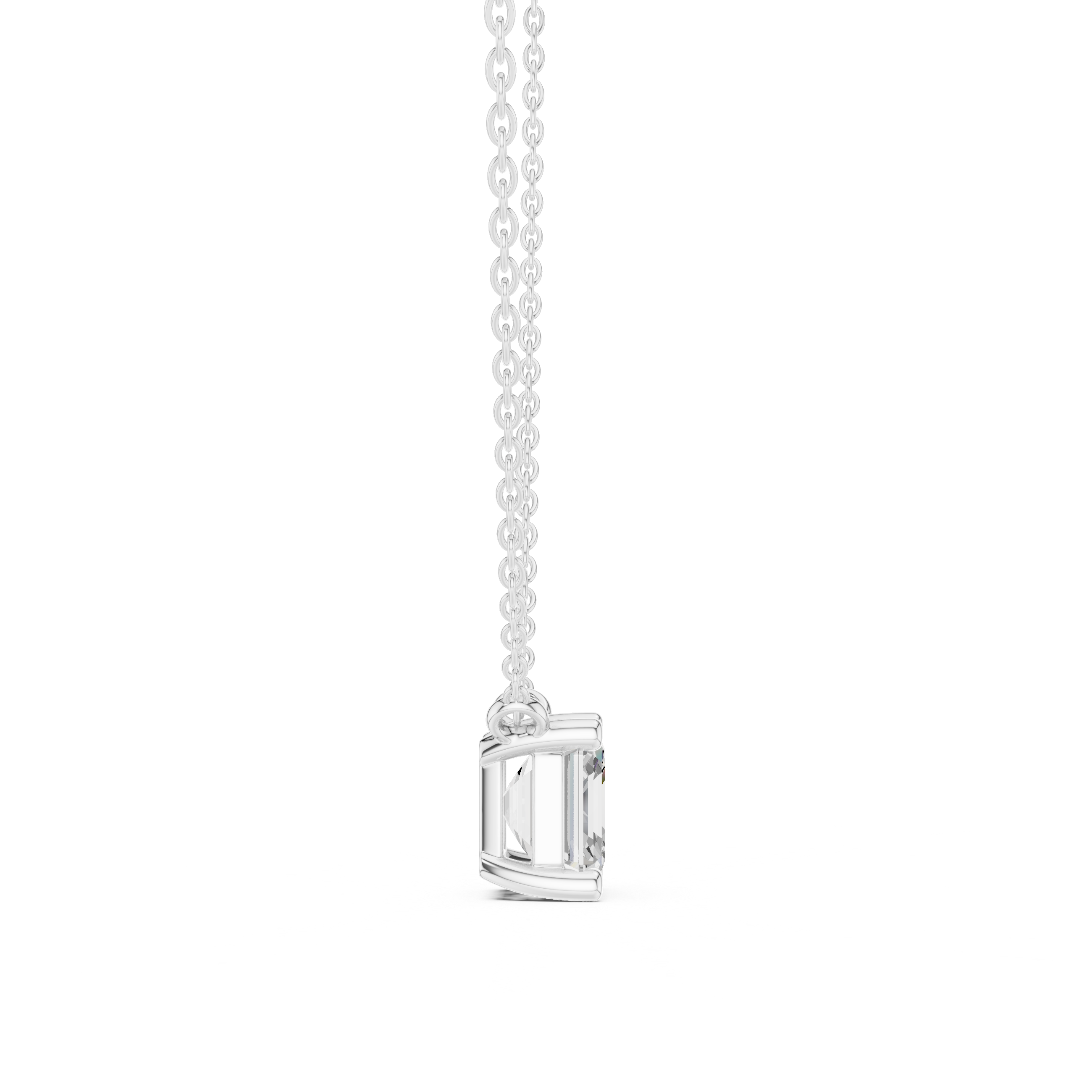 2.50 CT Asscher Cut Solitaire Diamond Pendant Necklace