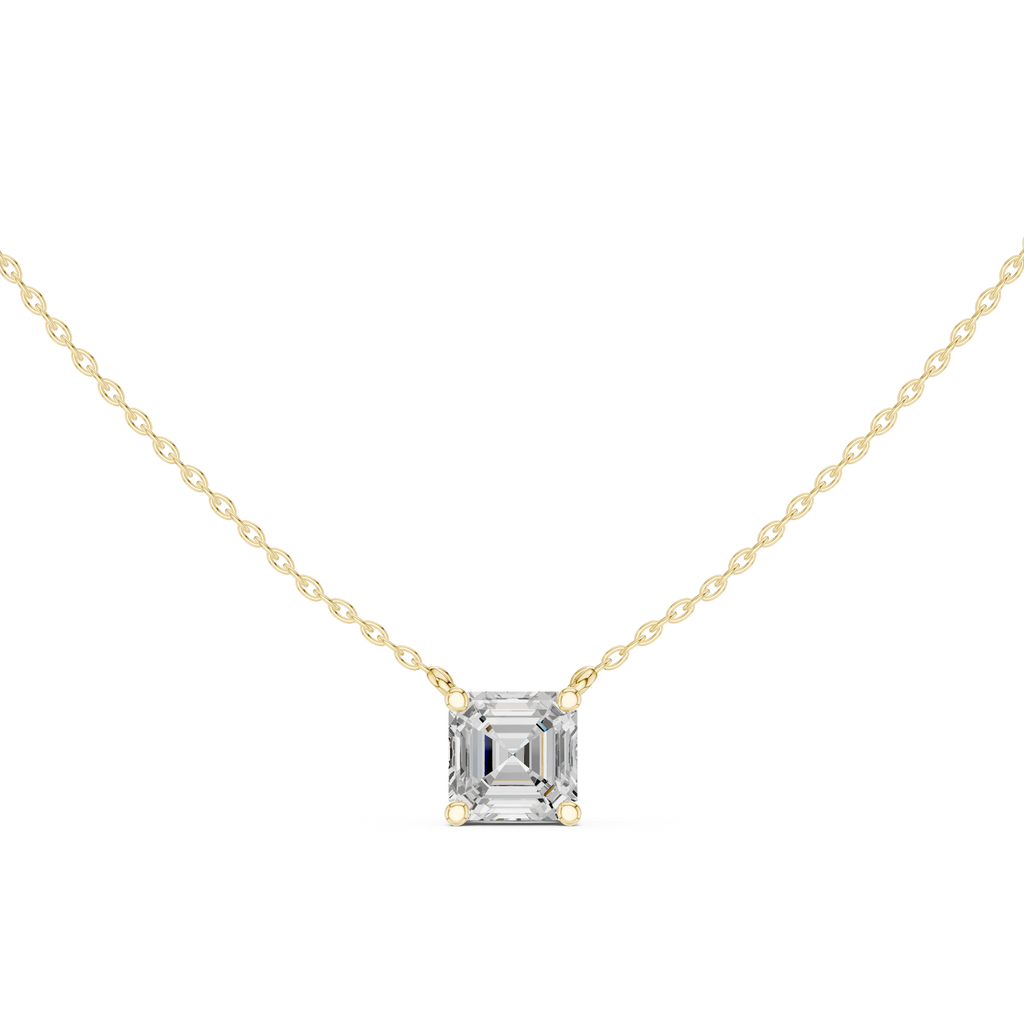 2.50 CT Asscher Cut Solitaire Diamond Pendant Necklace