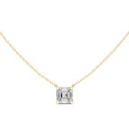 2.50 CT Asscher Cut Solitaire Diamond Pendant Necklace