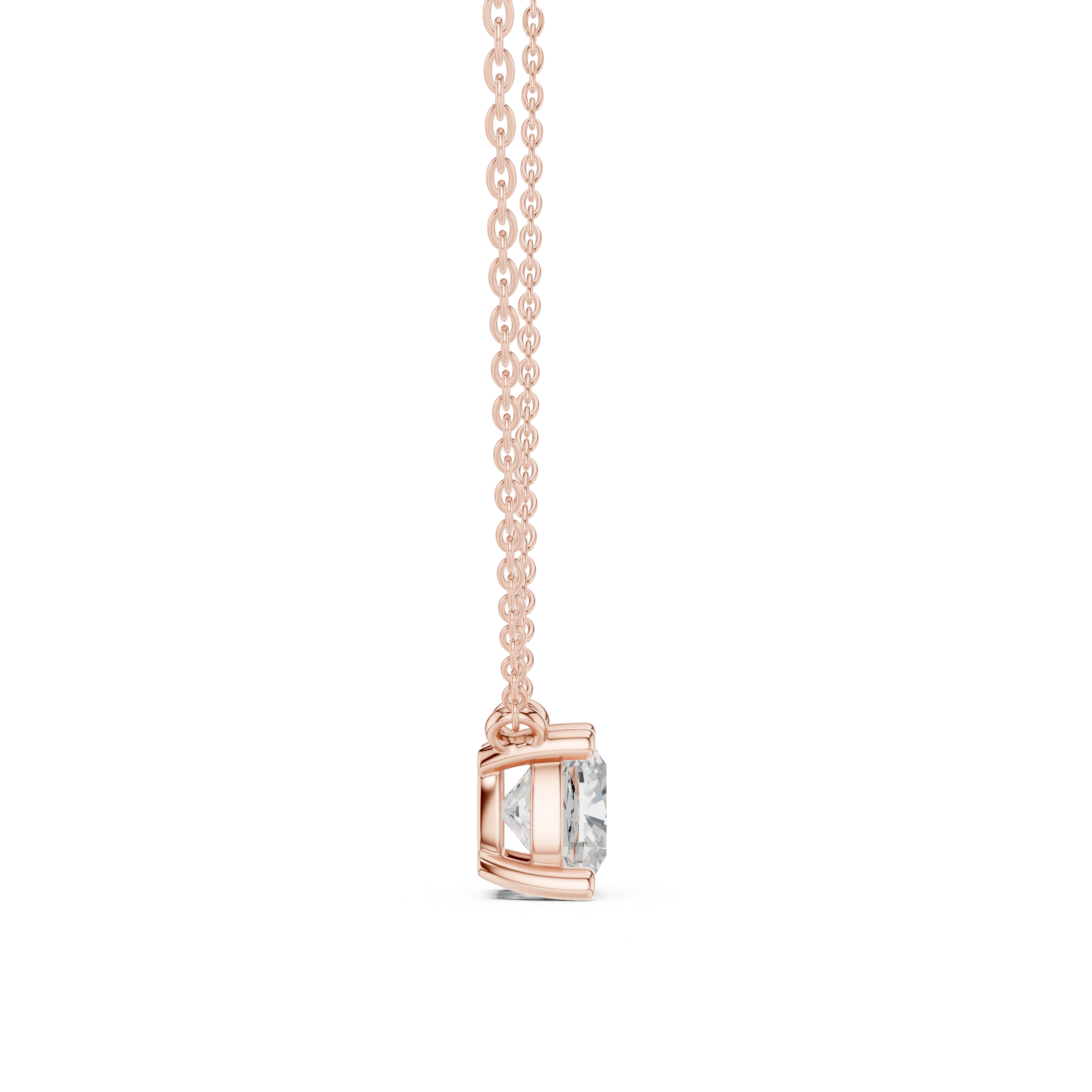 2.50 CT Cushion Cut Solitaire Diamond Pendant Necklace