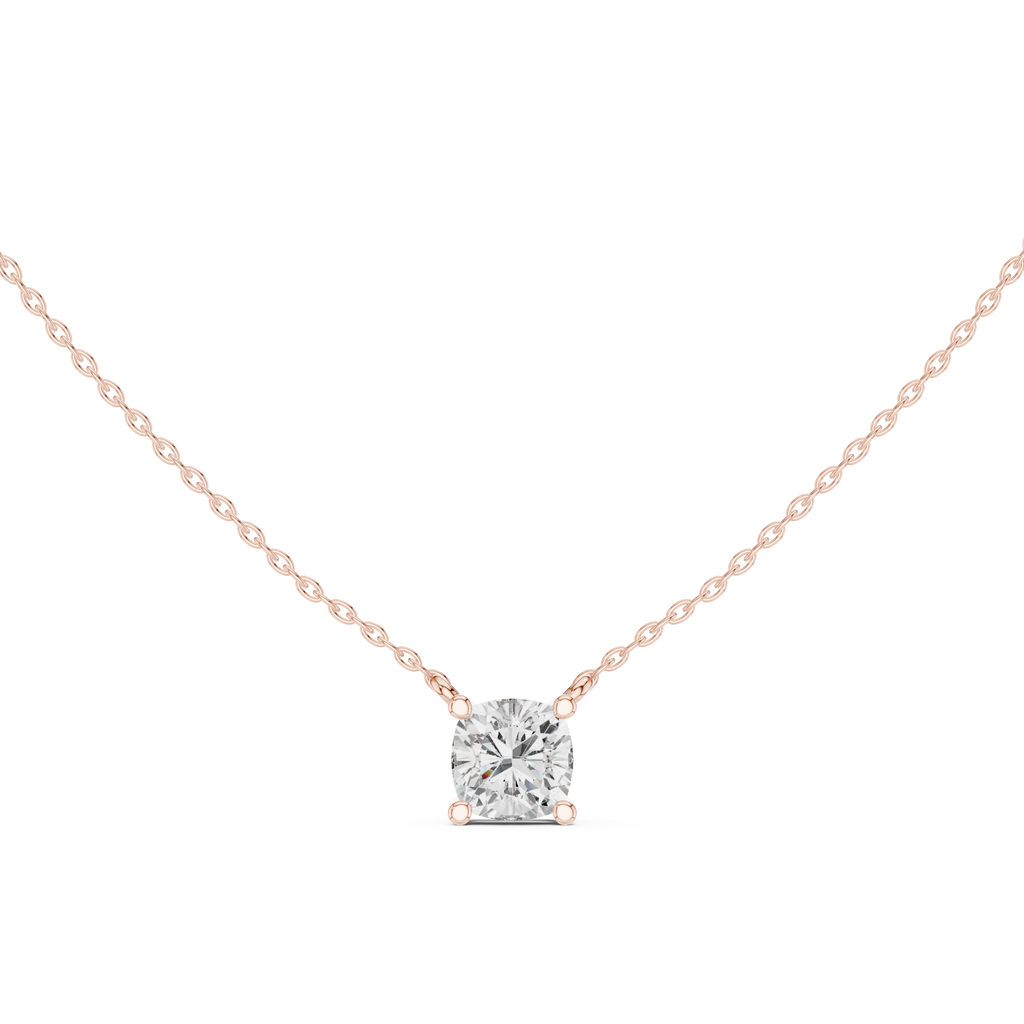 2.50 CT Cushion Cut Solitaire Diamond Pendant Necklace