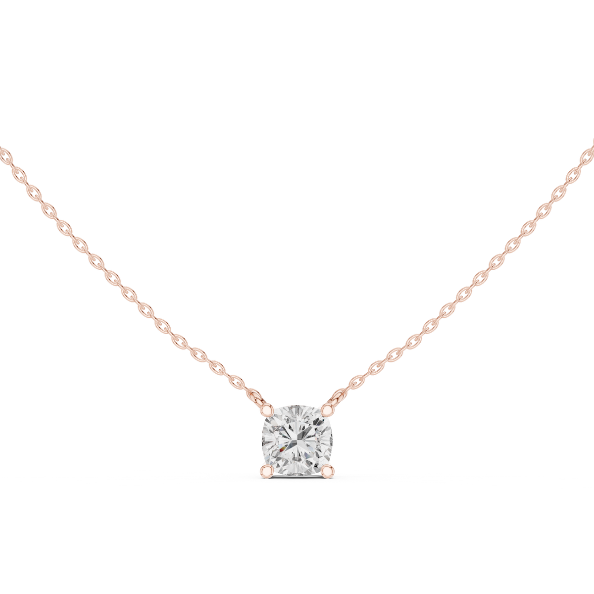 Cushion Cut Solitaire Diamond Pendant – view 9 of 12, lab grown diamond pendant | Jewelix Atelier
