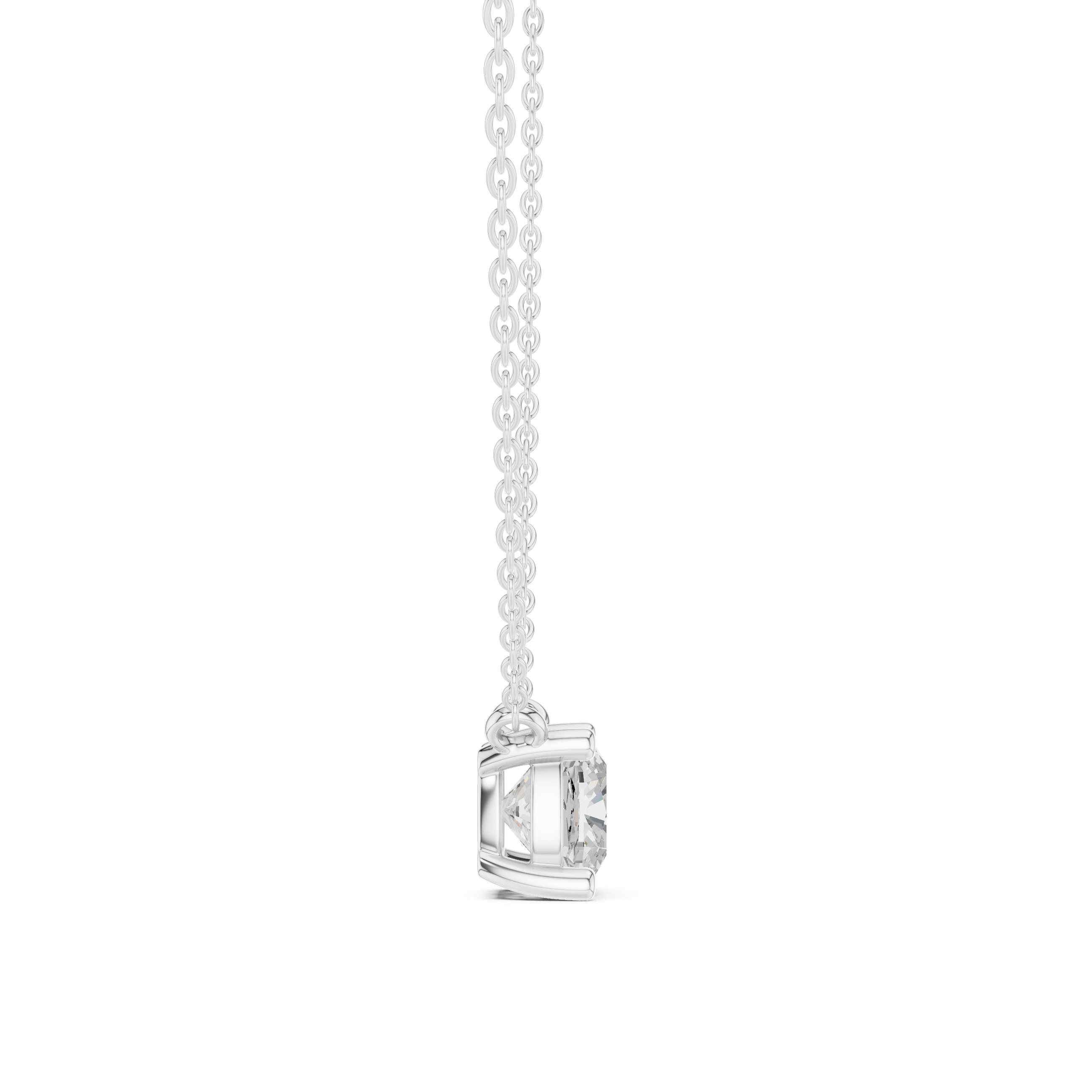 2.50 CT Cushion Cut Solitaire Diamond Pendant Necklace