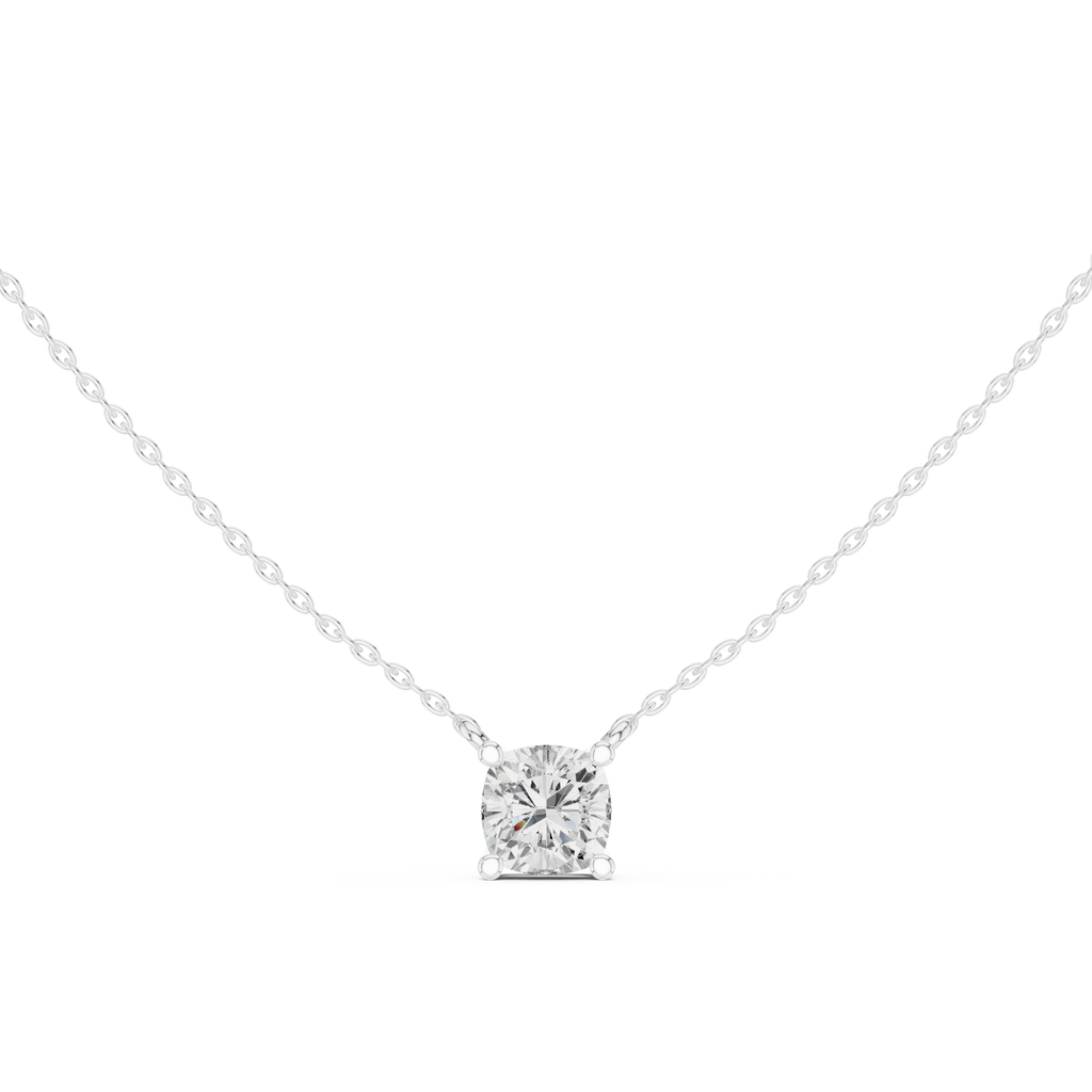 2.50 CT Cushion Cut Solitaire Diamond Pendant Necklace