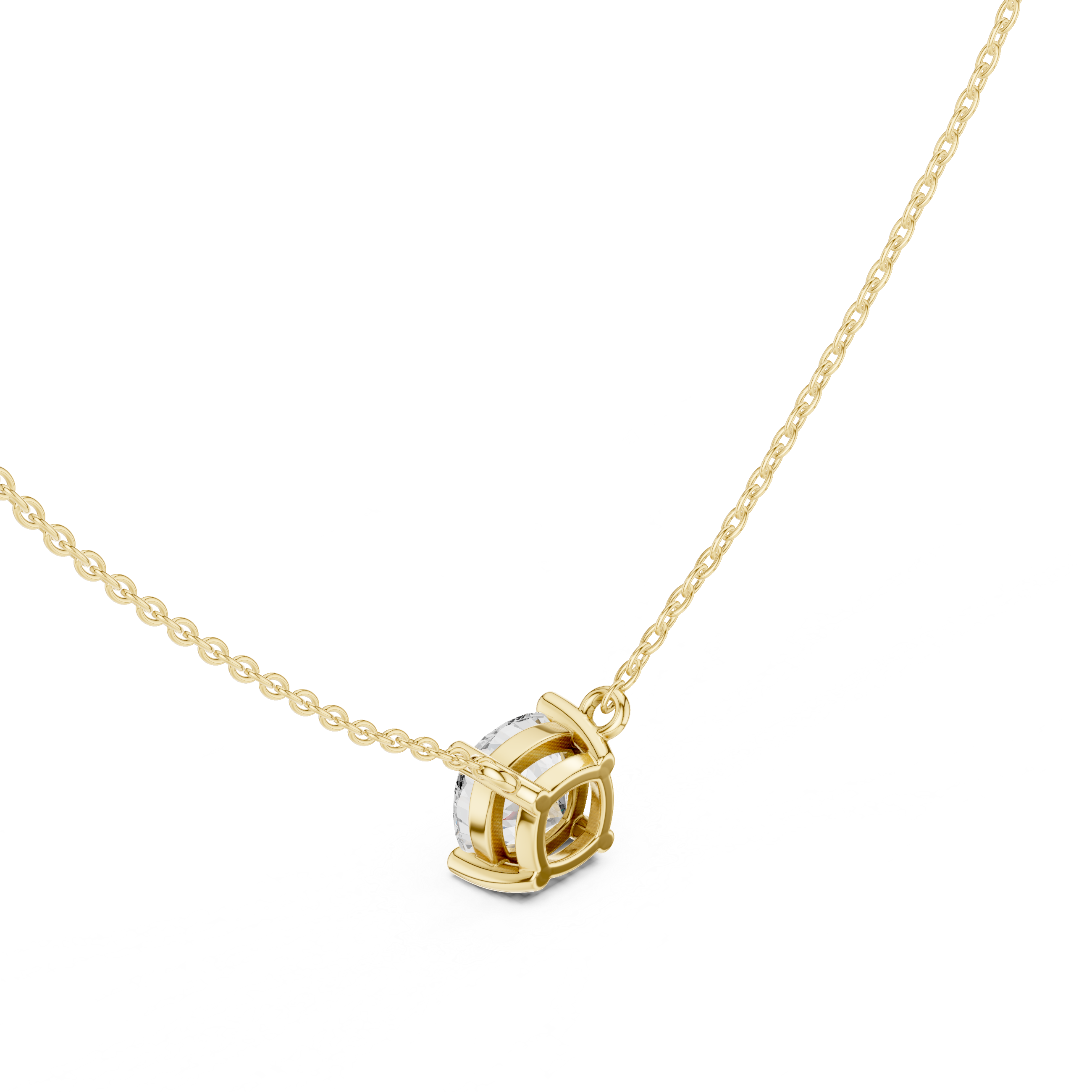 2.50 CT Cushion Cut Solitaire Diamond Pendant Necklace