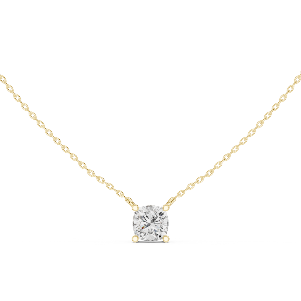 2.50 CT Cushion Cut Solitaire Diamond Pendant Necklace