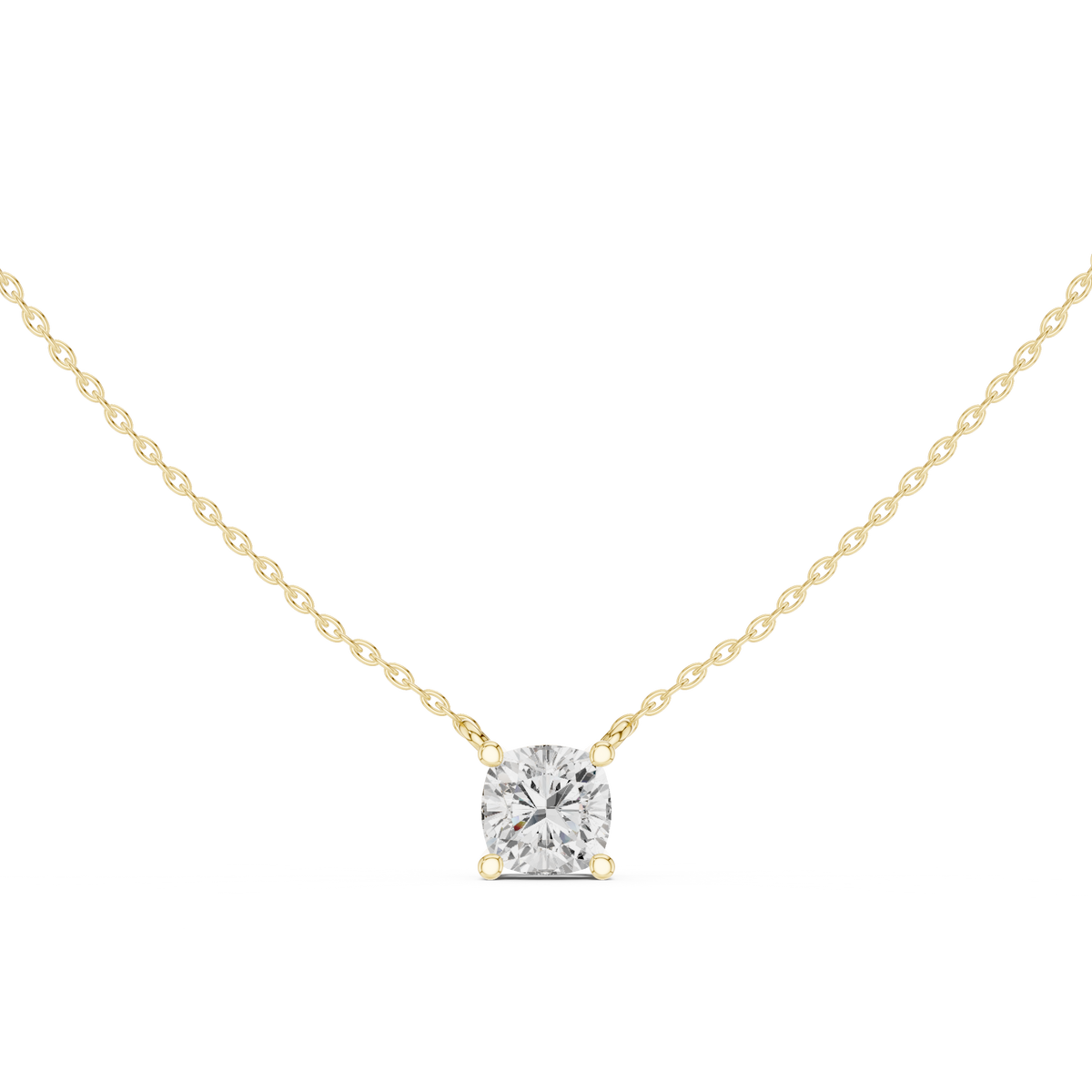 Cushion Cut Solitaire Diamond Pendant – view 5 of 12, lab grown diamond pendant | Jewelix Atelier