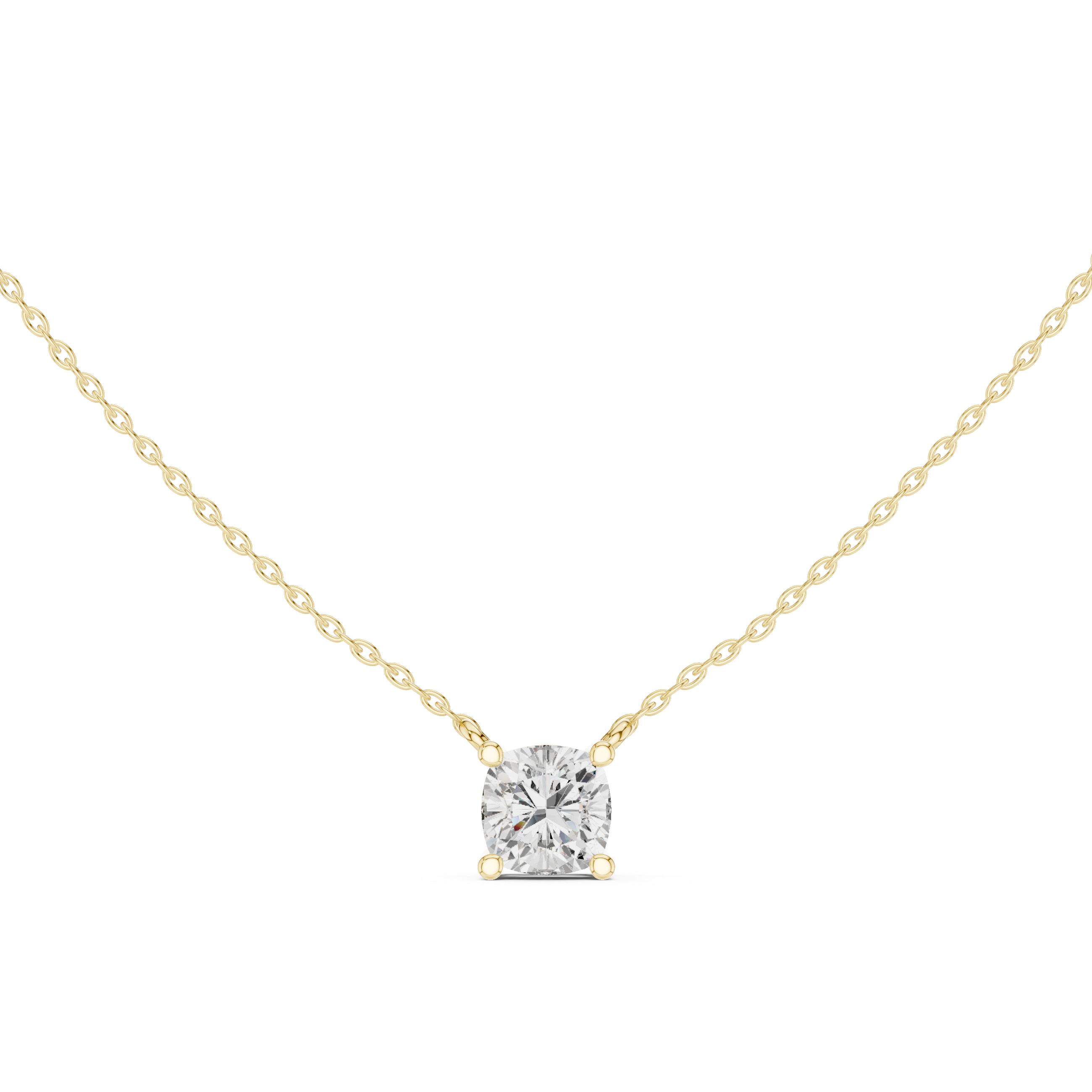 2.50 CT Cushion Cut Solitaire Diamond Pendant Necklace