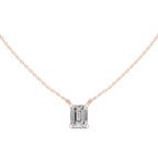 2.50 CT Emerald Cut Solitaire Diamond Pendant Necklace