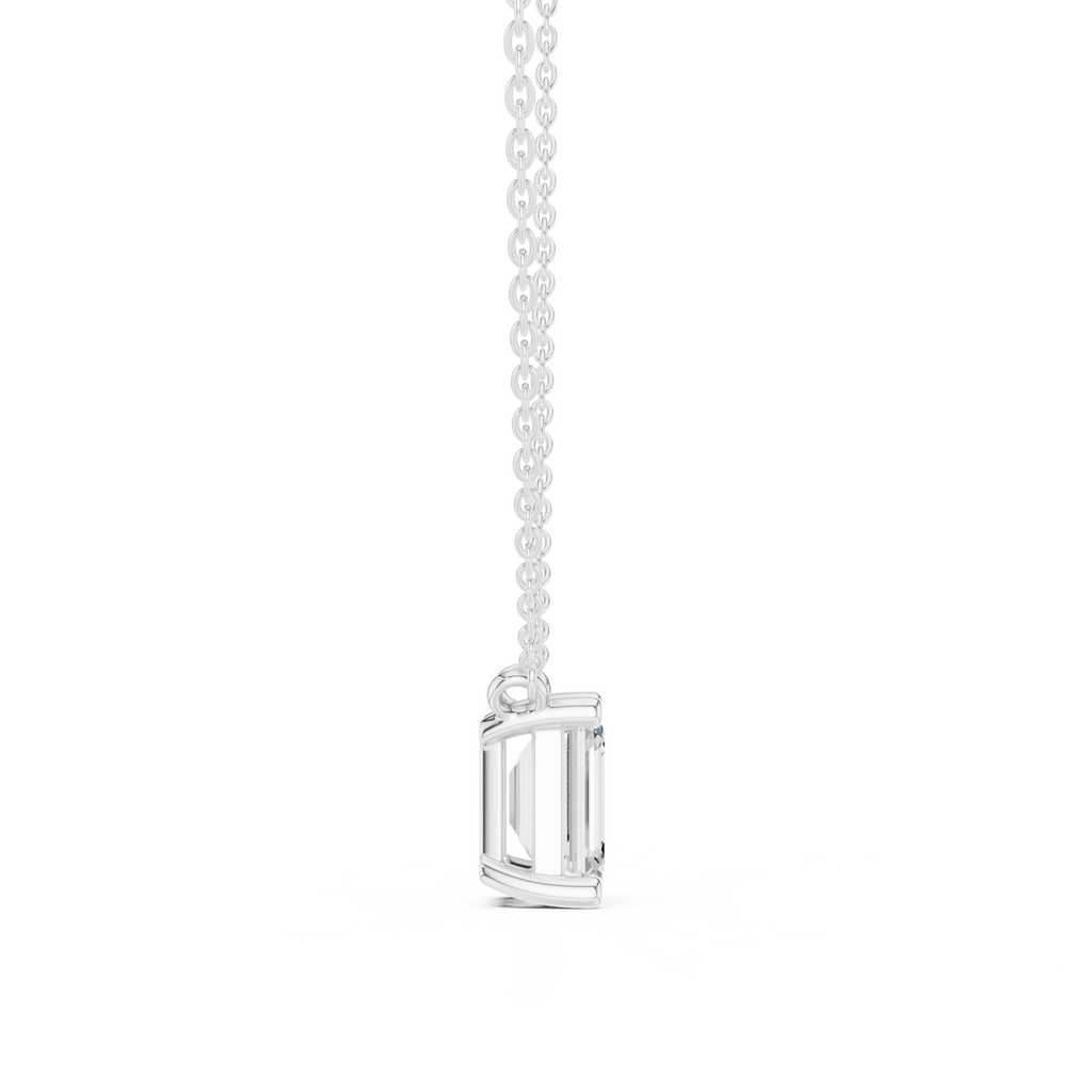 2.50 CT Emerald Cut Solitaire Diamond Pendant Necklace