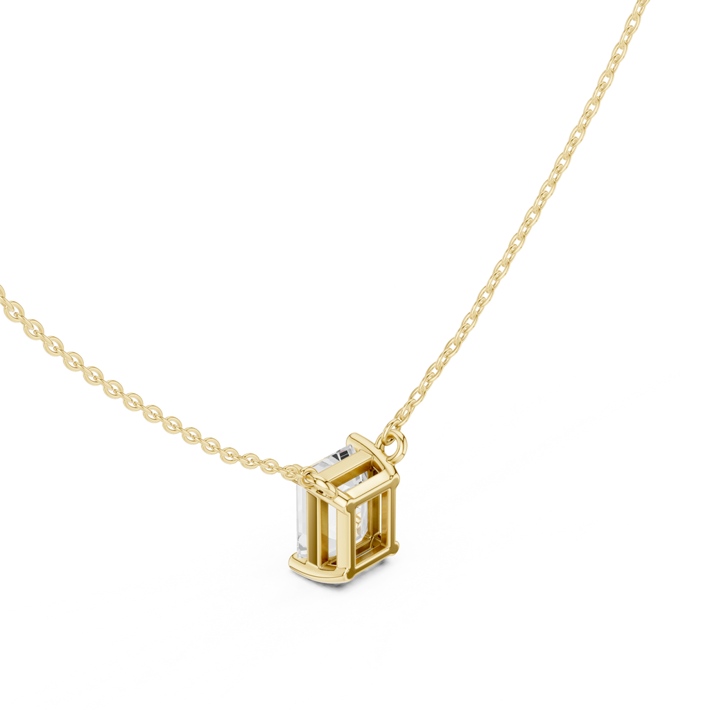 2.50 CT Emerald Cut Solitaire Diamond Pendant Necklace