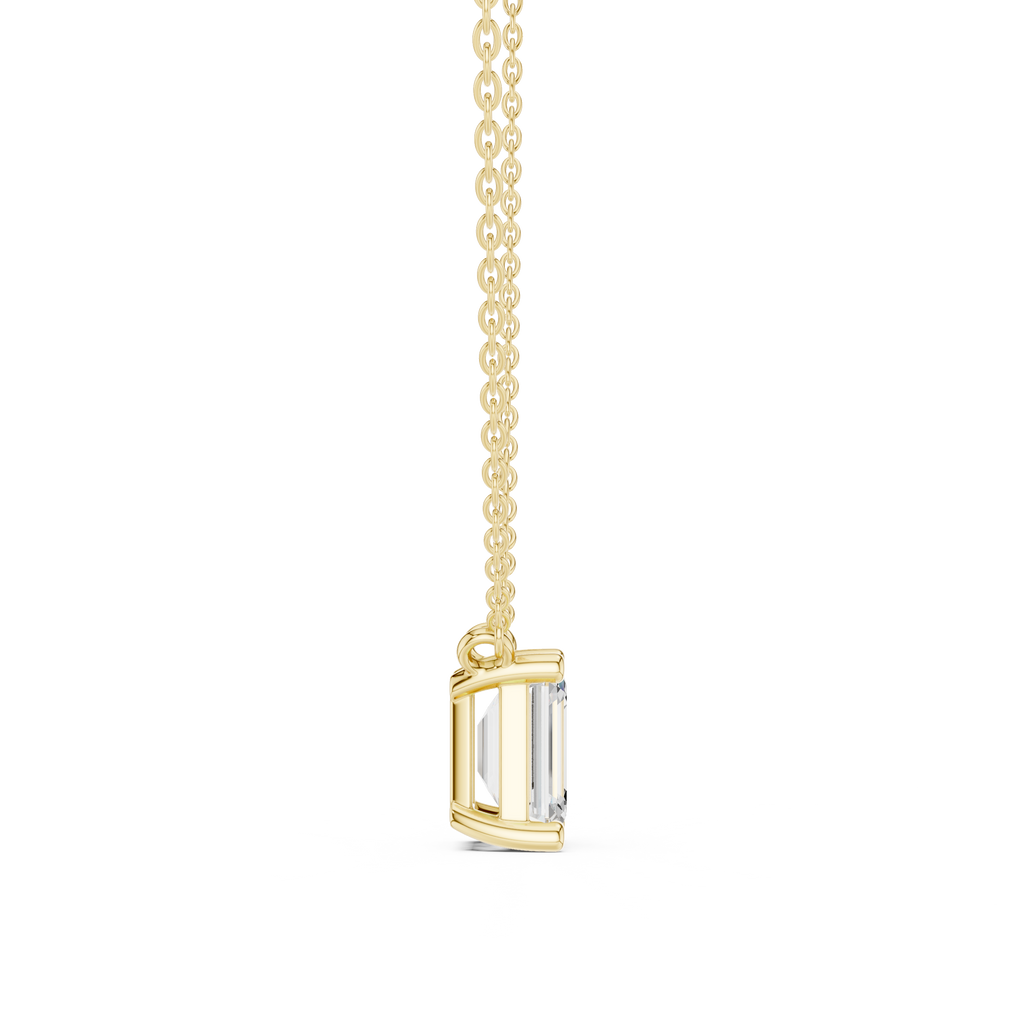 2.50 CT Emerald Cut Solitaire Diamond Pendant Necklace