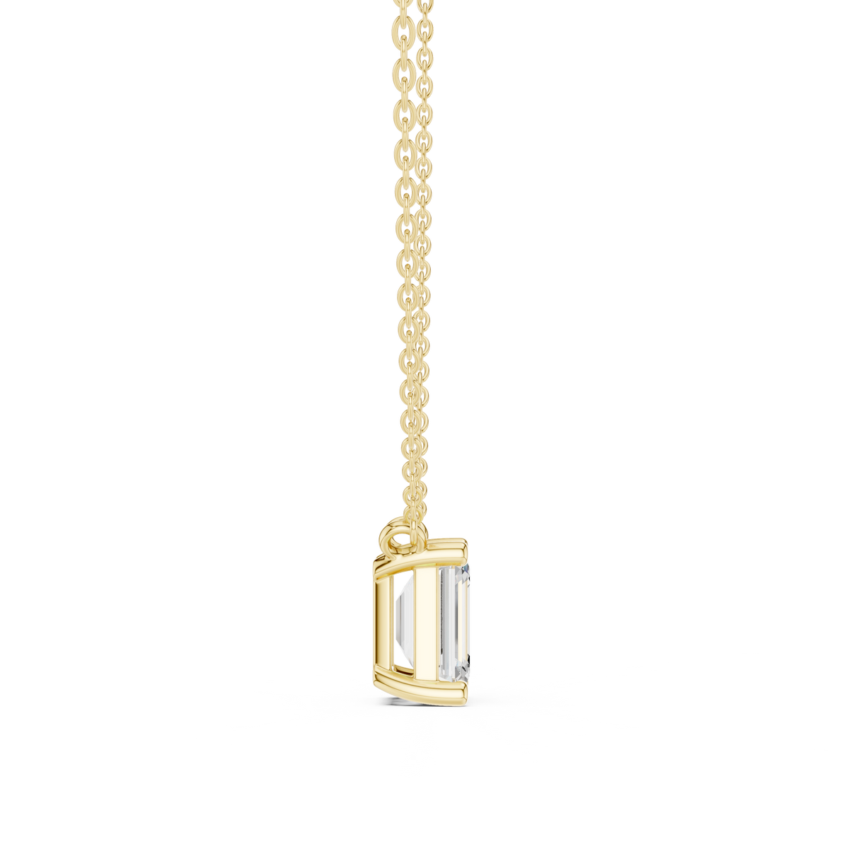 Emerald Cut Solitaire Diamond Pendant – view 12 of 12, lab grown diamond pendant | Jewelix Atelier