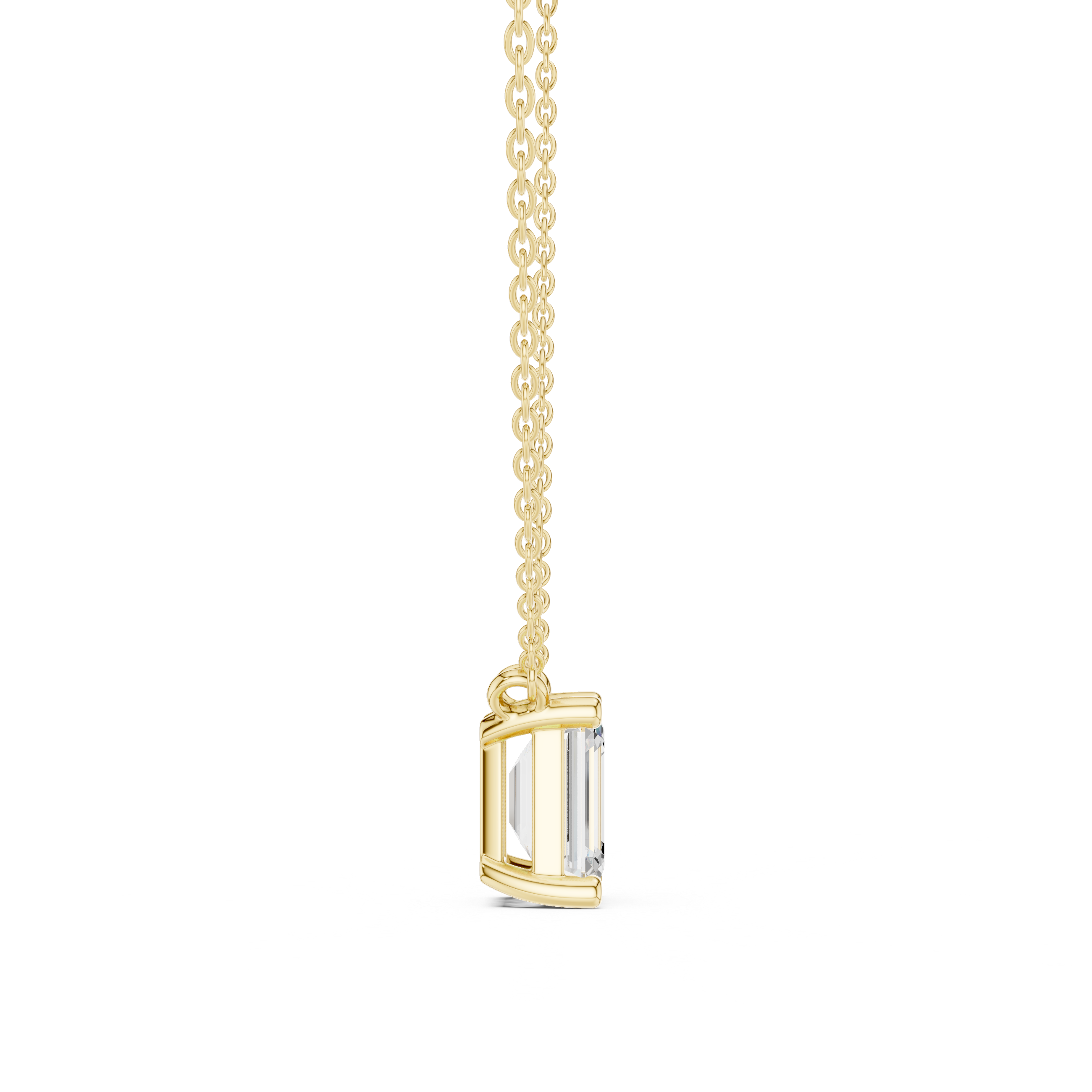 2.50 CT Emerald Cut Solitaire Diamond Pendant Necklace