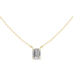 2.50 CT Emerald Cut Solitaire Diamond Pendant Necklace