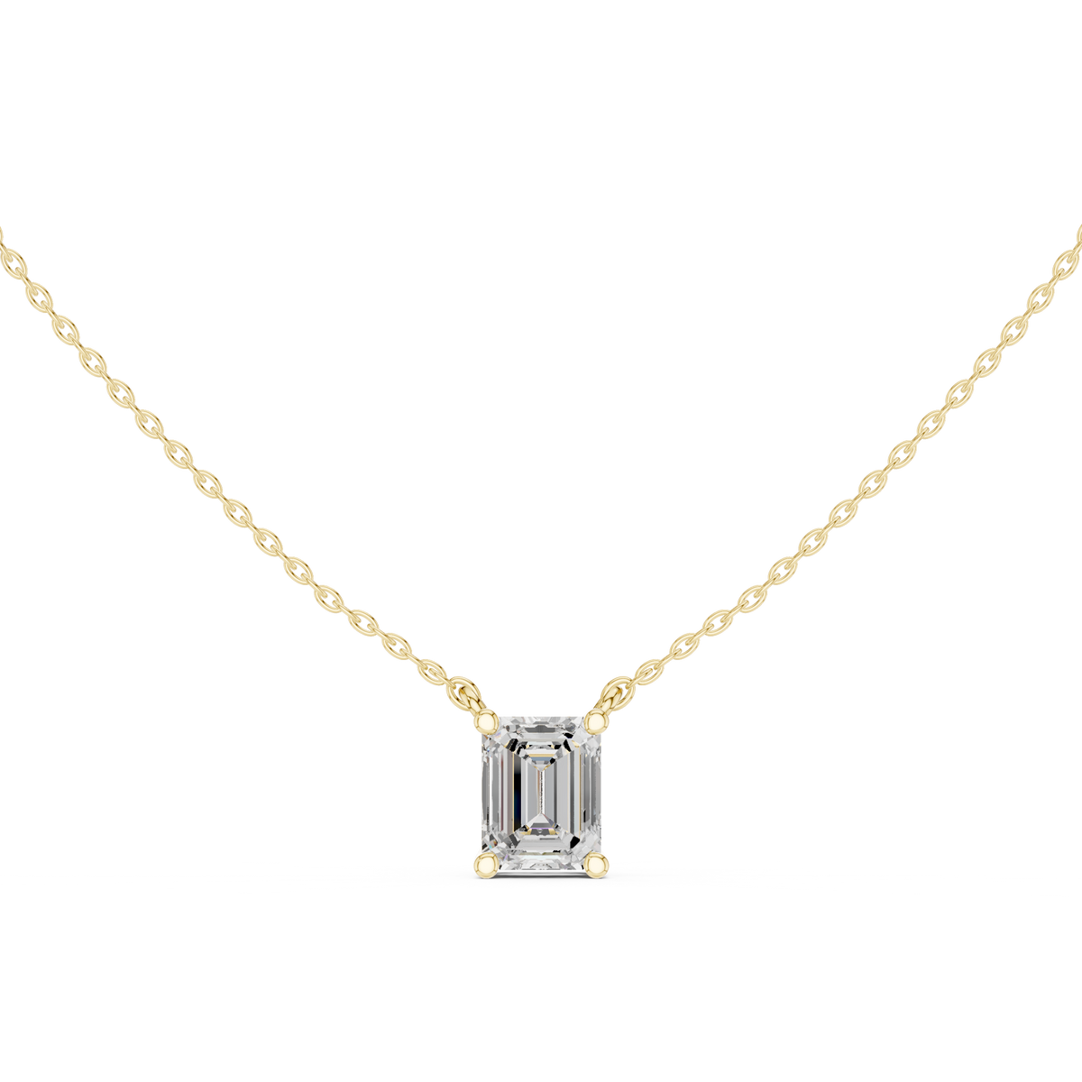 Emerald Cut Solitaire Diamond Pendant – view 9 of 12, lab grown diamond pendant | Jewelix Atelier