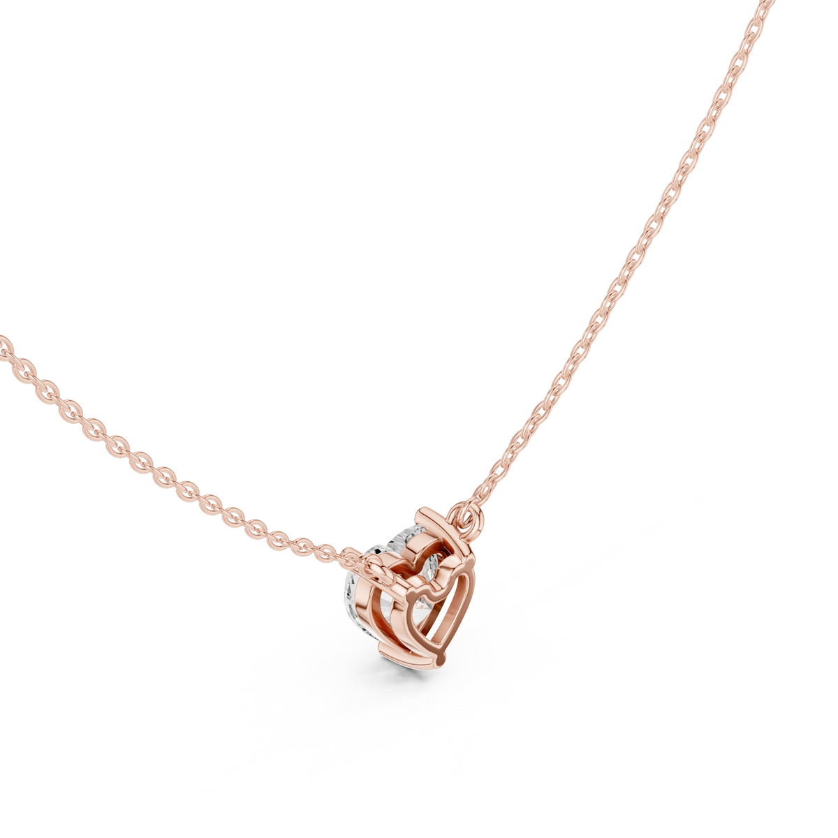 Heart Cut Solitaire Diamond Pendant – view 7 of 12, lab grown diamond pendant | Jewelix Atelier