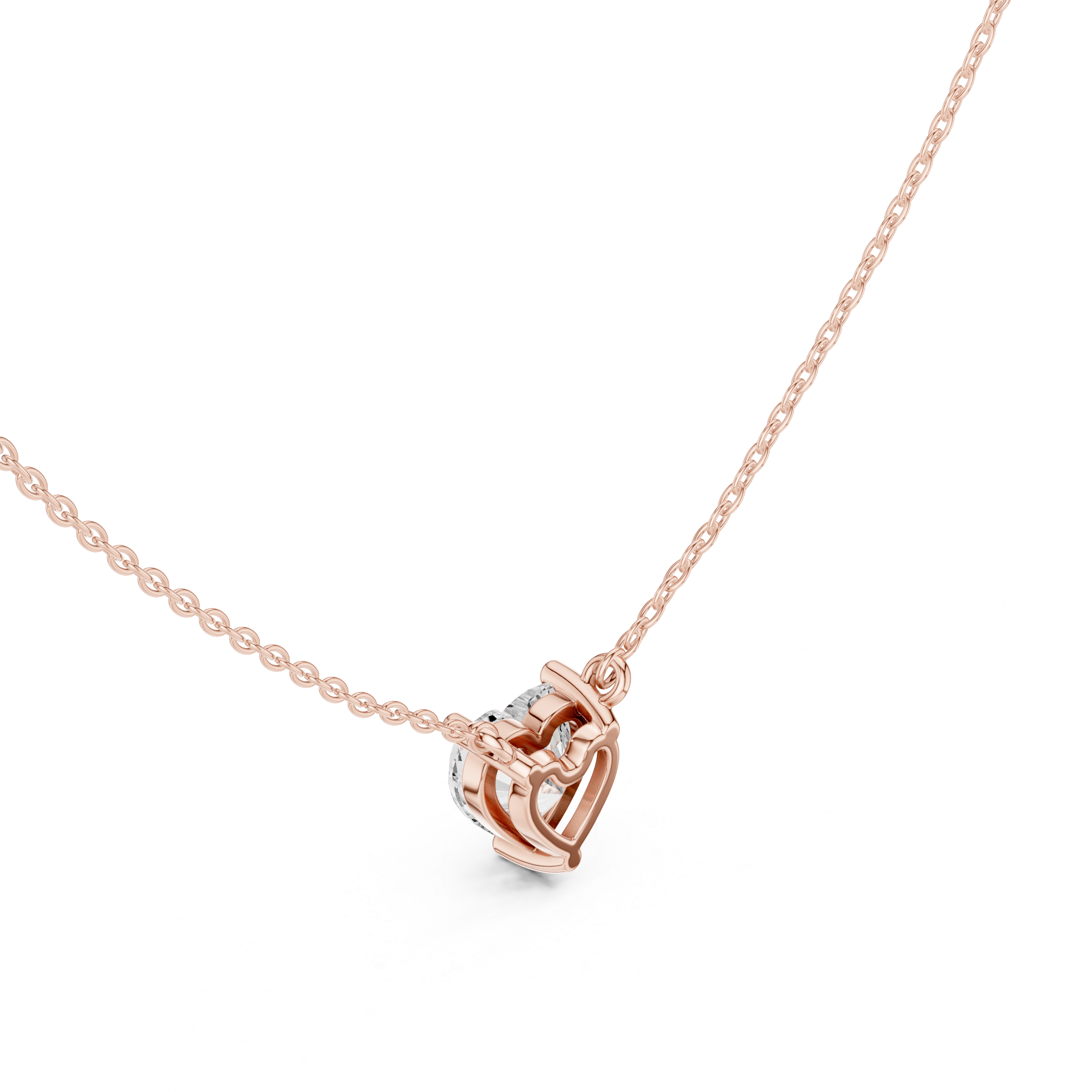 2.50 CT Heart Cut Solitaire Diamond Pendant Necklace
