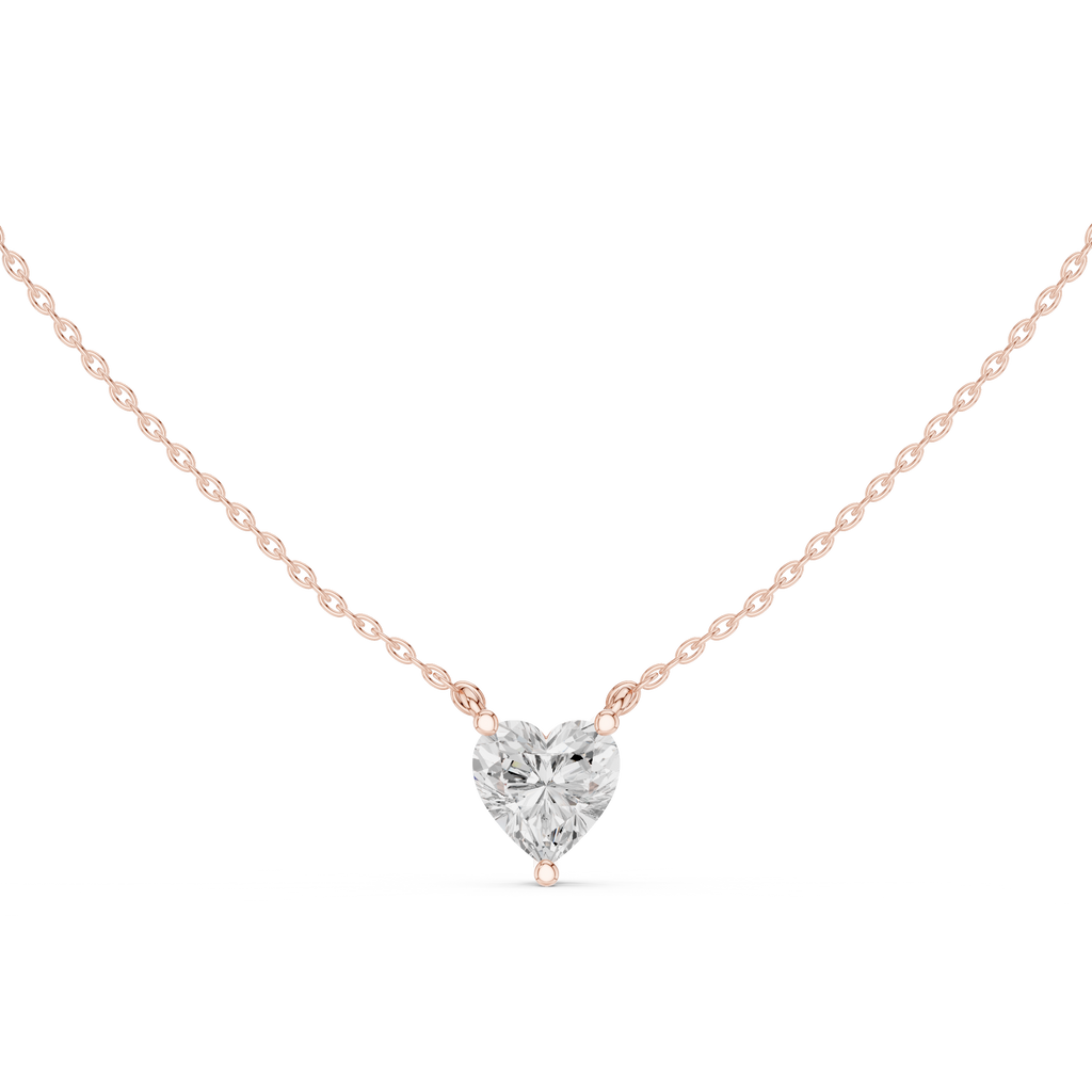 2.50 CT Heart Cut Solitaire Diamond Pendant Necklace