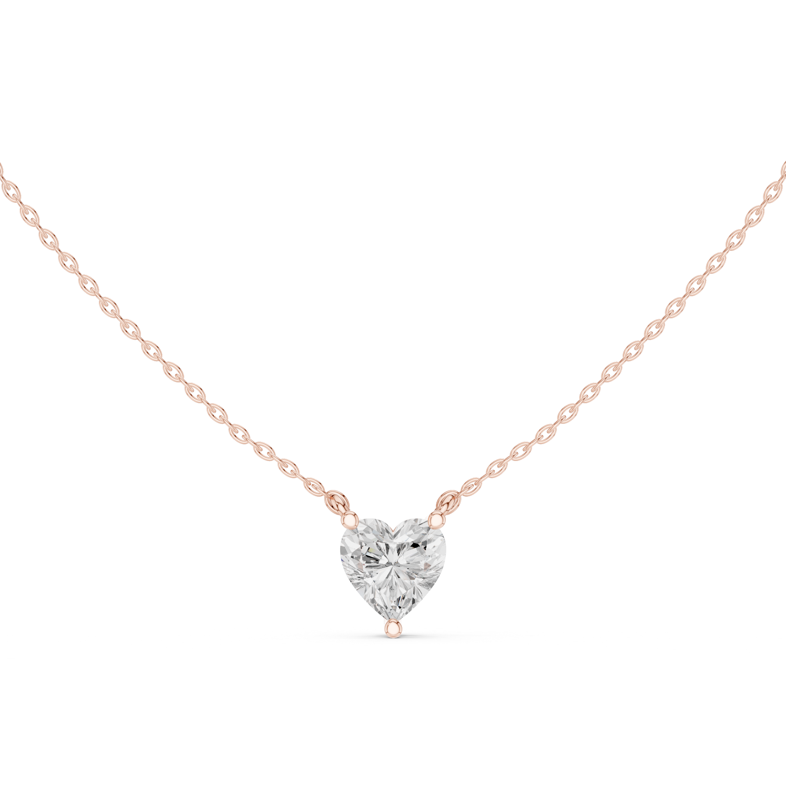 2.50 CT Heart Cut Solitaire Diamond Pendant Necklace