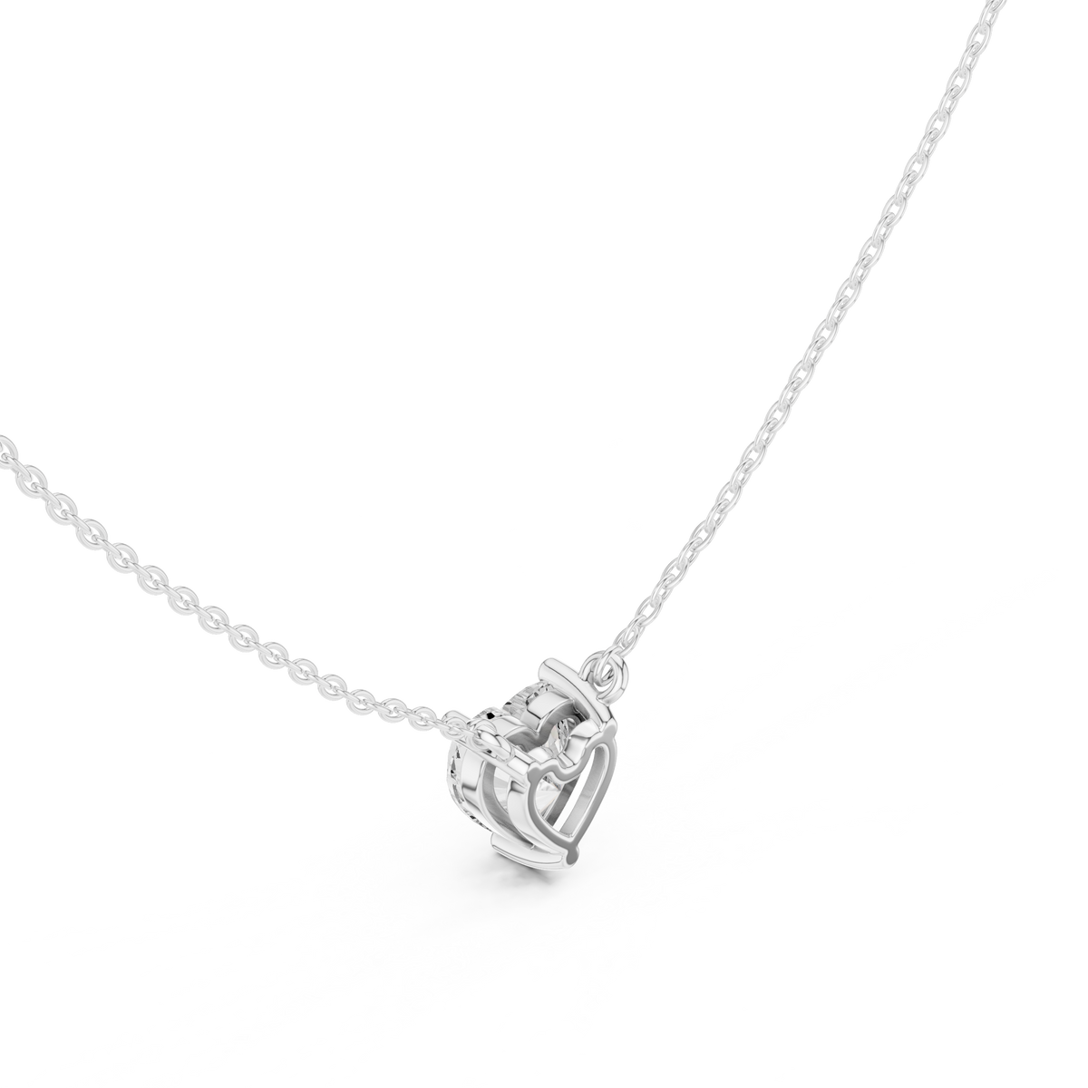 Heart Cut Solitaire Diamond Pendant – view 3 of 12, lab grown diamond pendant | Jewelix Atelier