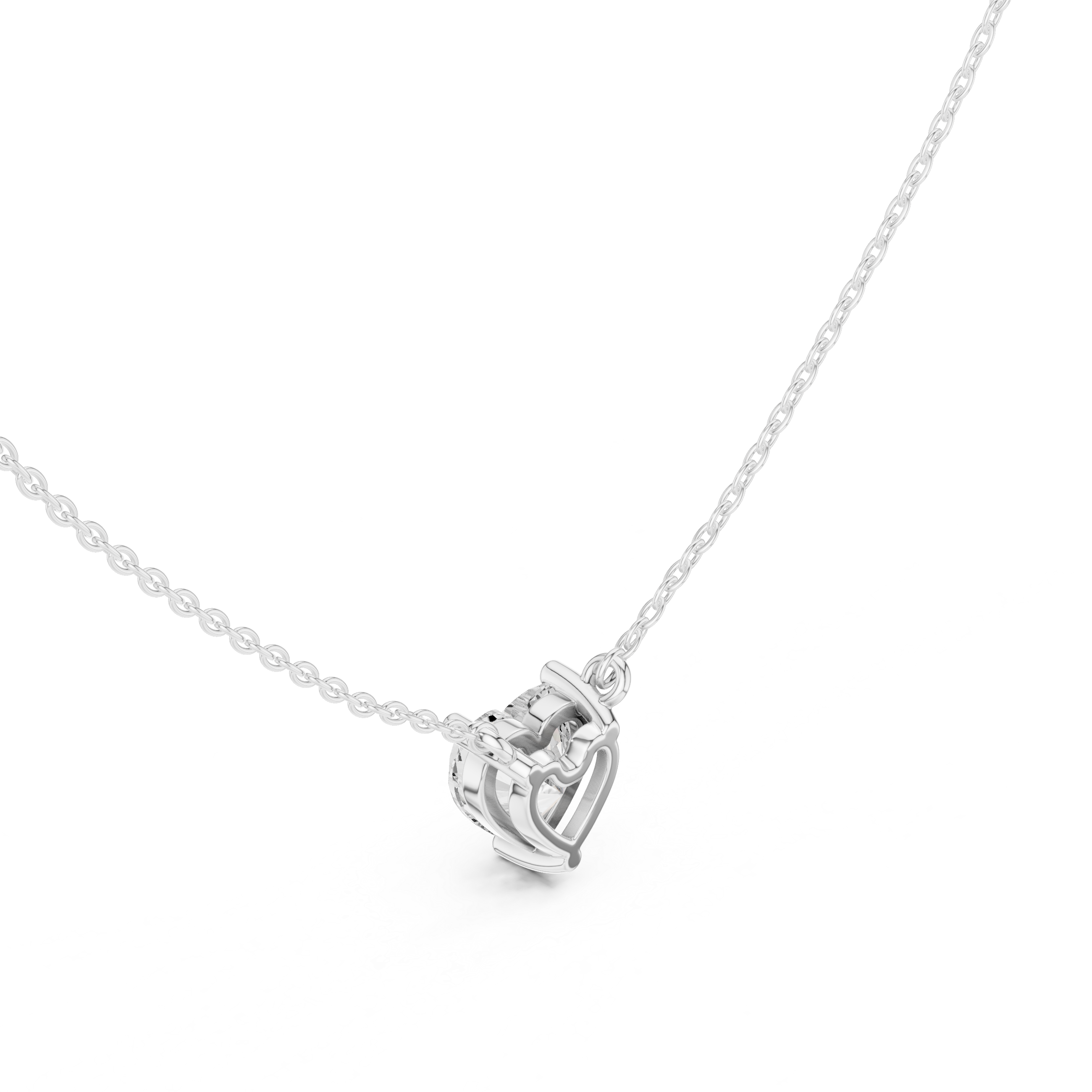 2.50 CT Heart Cut Solitaire Diamond Pendant Necklace