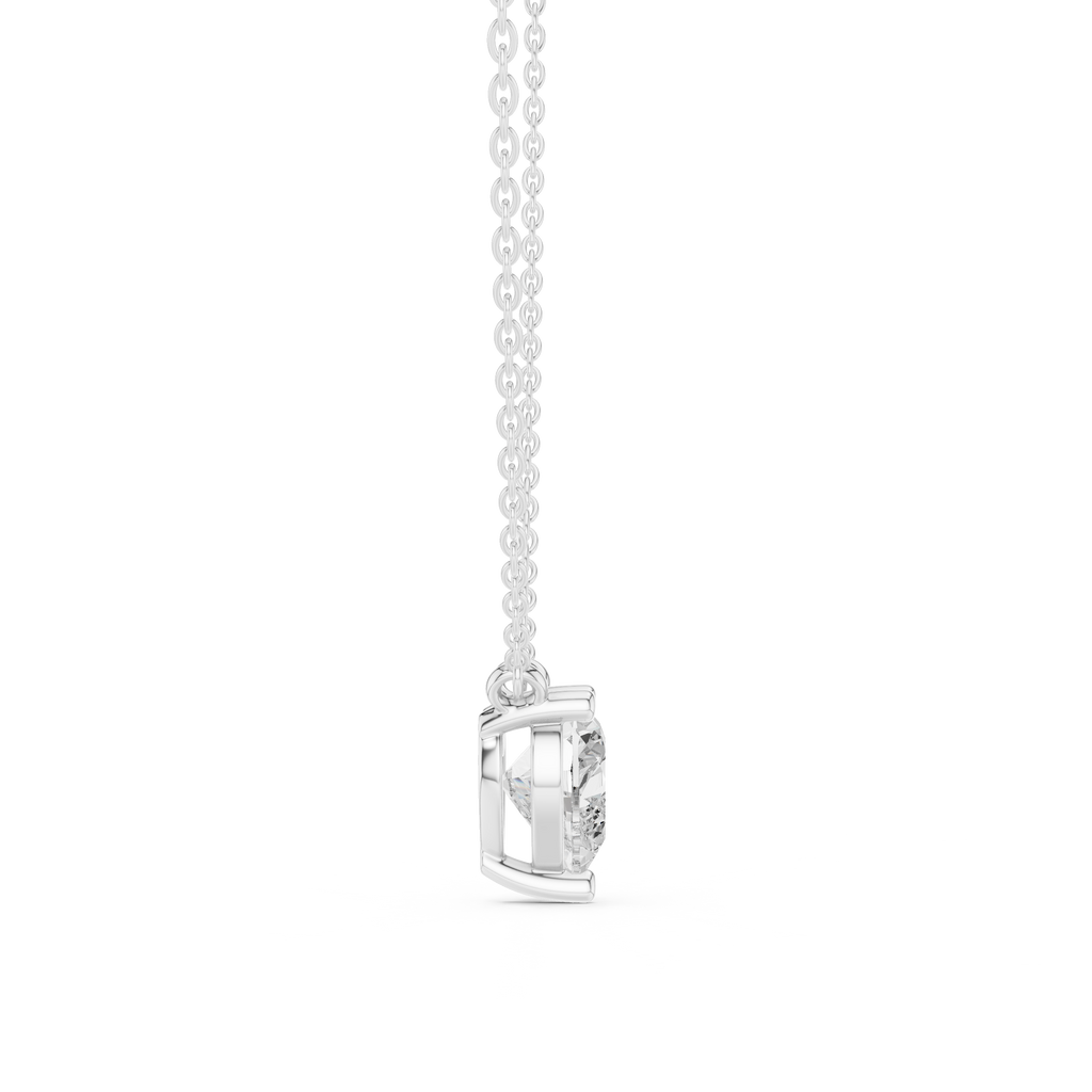 2.50 CT Heart Cut Solitaire Diamond Pendant Necklace