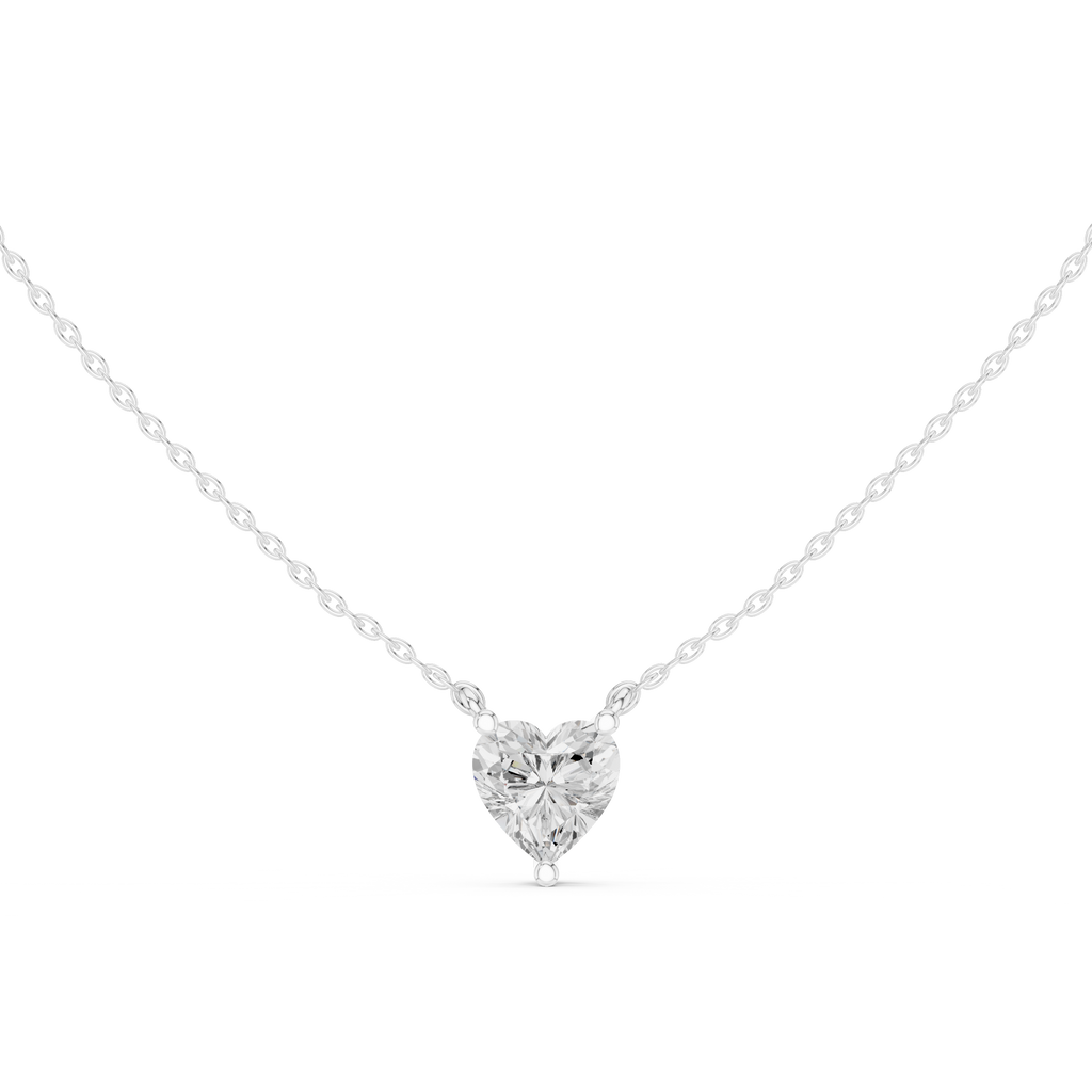 2.50 CT Heart Cut Solitaire Diamond Pendant Necklace