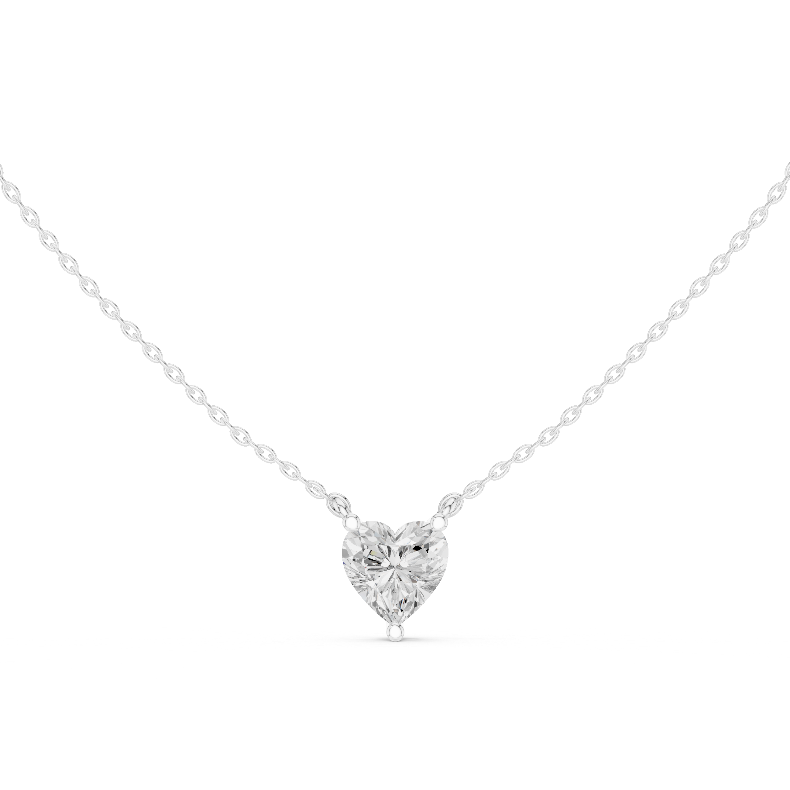 2.50 CT Heart Cut Solitaire Diamond Pendant Necklace