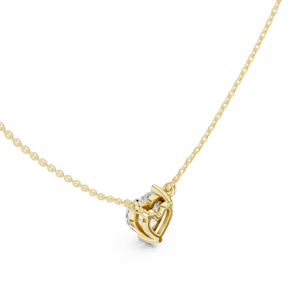 Heart Cut Solitaire Diamond Pendant – view 11 of 12, lab grown diamond pendant | Jewelix Atelier