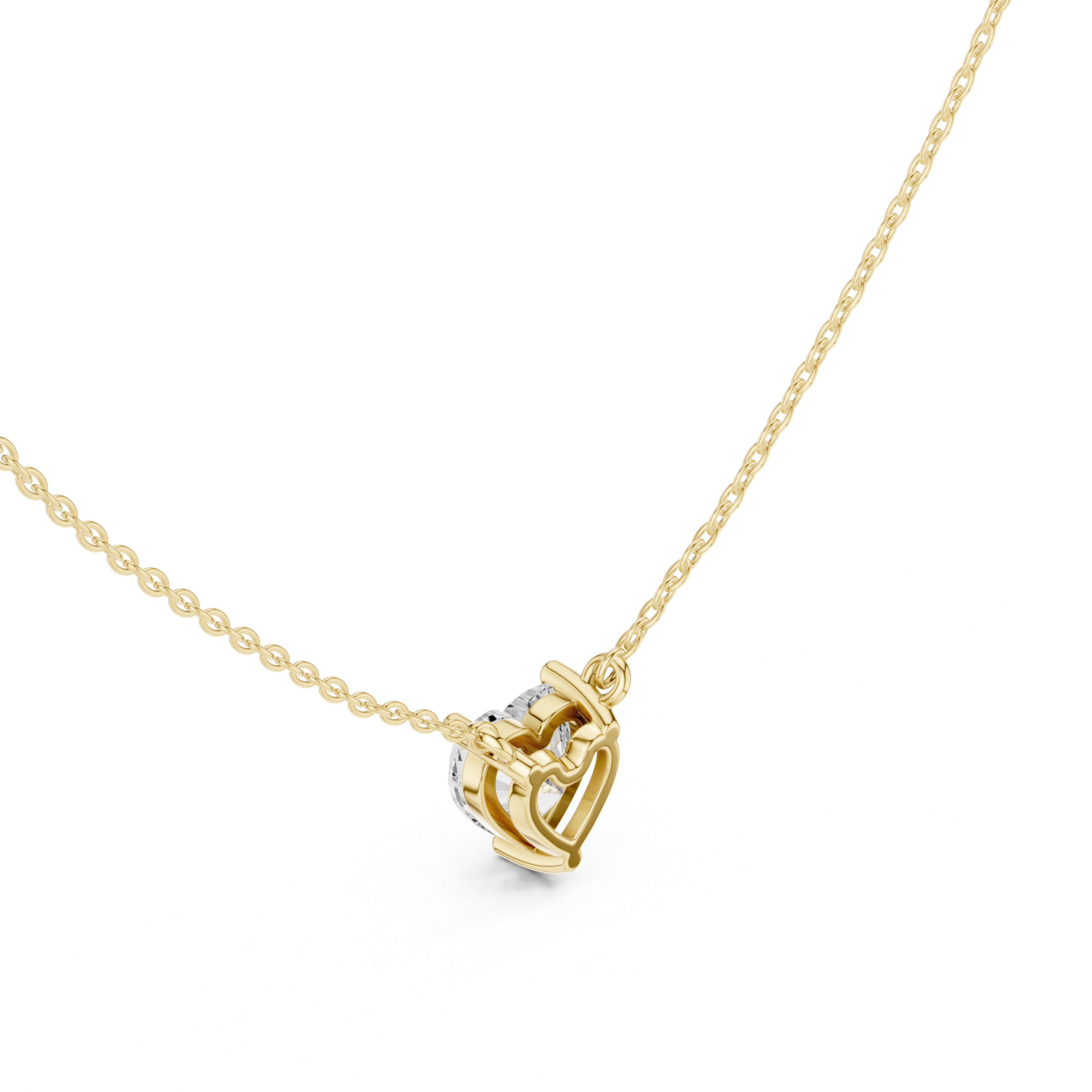 2.50 CT Heart Cut Solitaire Diamond Pendant Necklace