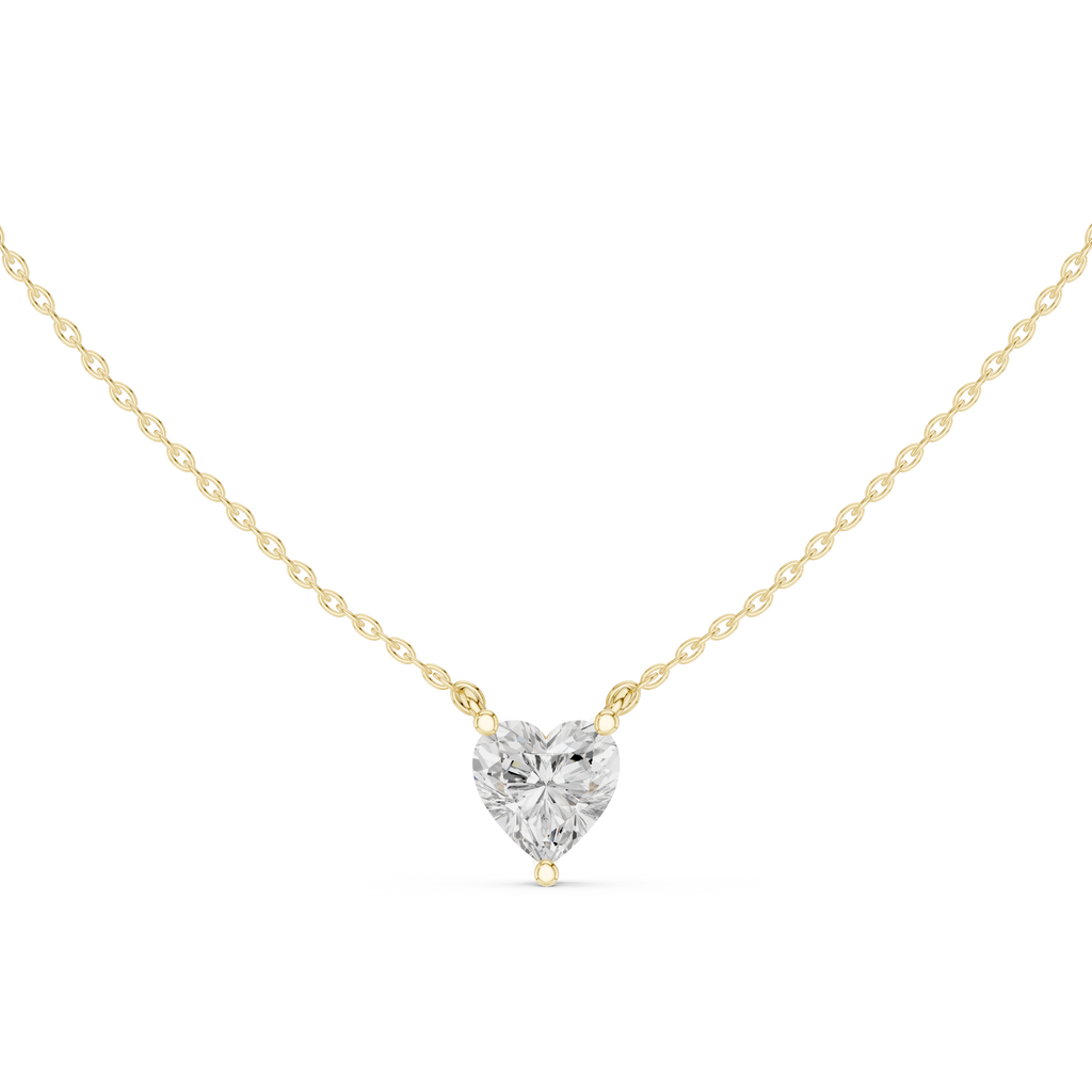 2.50 CT Heart Cut Solitaire Diamond Pendant Necklace